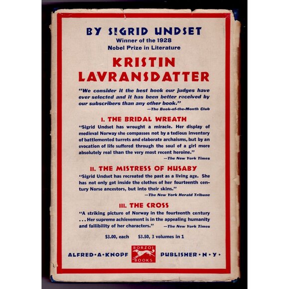 In the Wilderness Sigrid Undset 1929 Hardcover Dust Jacket Vintage Book Knopf - Picture 3 of 11